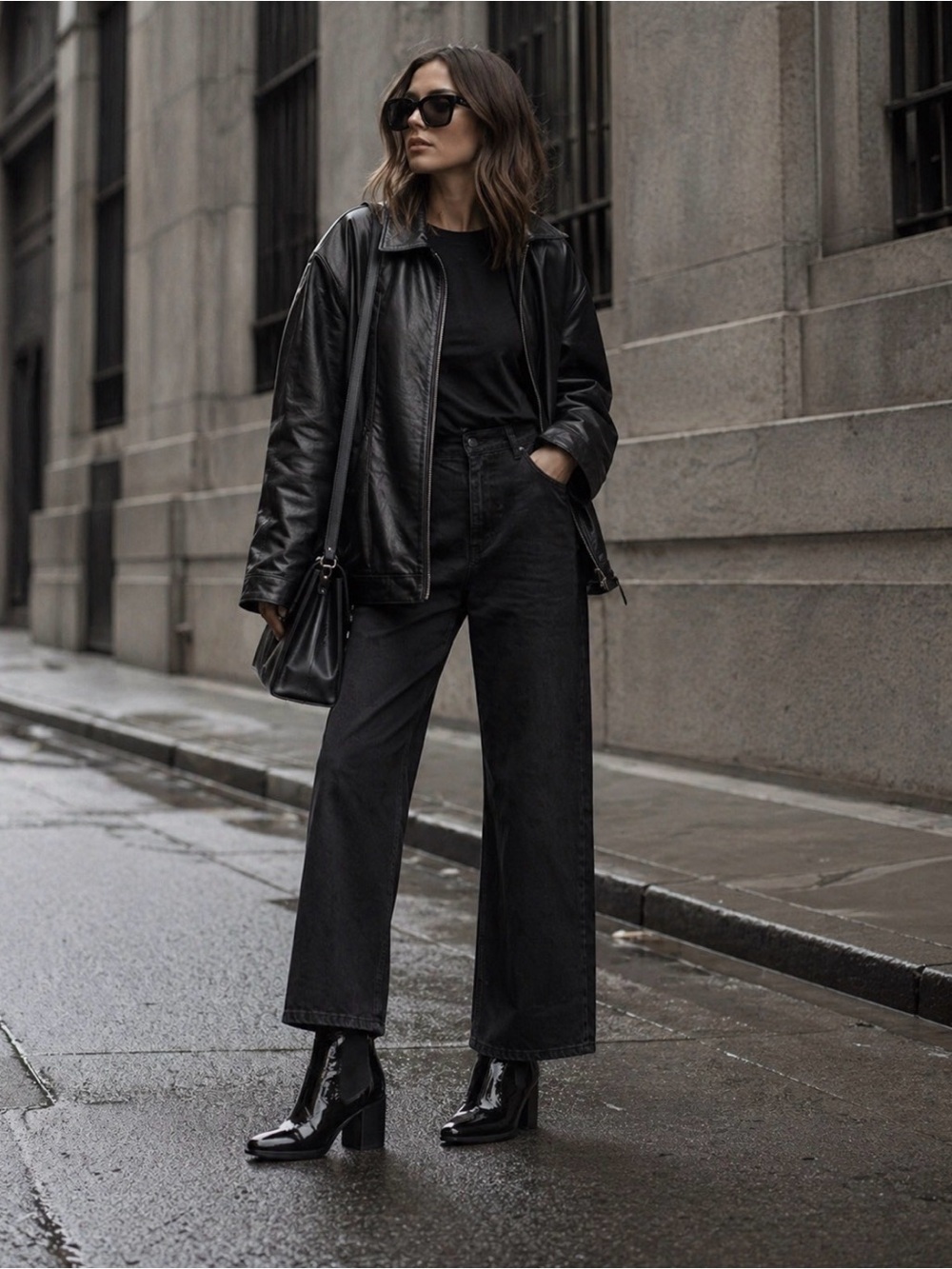 RAG & BONE
Aslen black Patent Leather Chelsea  
Boots. Size 8 edgy Streetwear